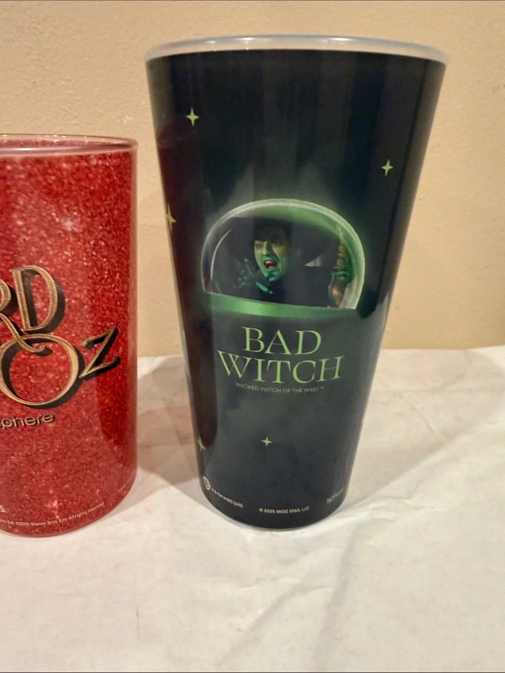 The Wizard of Oz The Sphere Las Vegas Tumblers Red Glitter & Black Wicked Witch